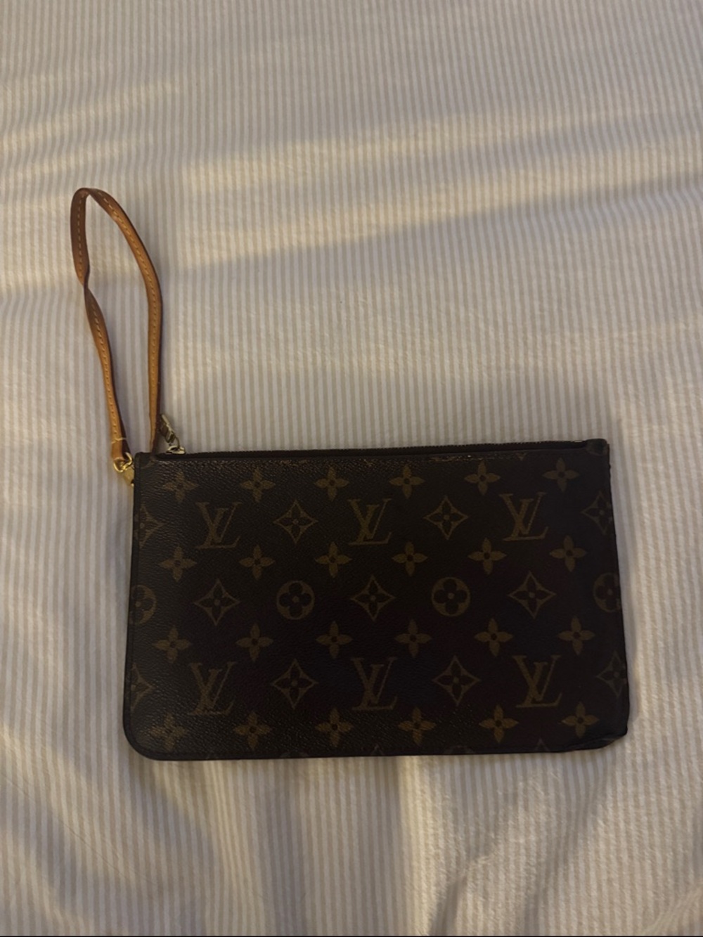 Louis Vuitton Monogram Zip Pouch in Brown and Tan
